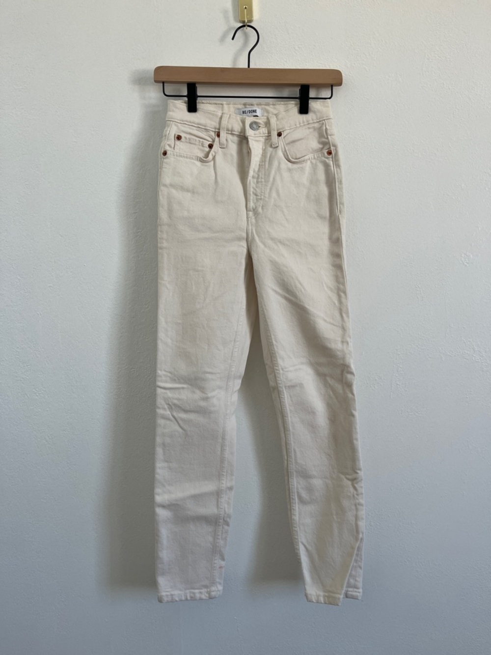 Re/done Vintage White 90s High Rise Ankle Crop